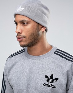 Серая шапка-бини с трилистником adidas Originals AY9331 - Серый