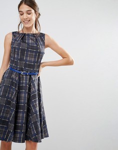 Клетчатое платье с ремнем Closet - Мульти