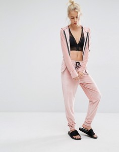 Бархатные спортивные штаны Boohoo - Розовый