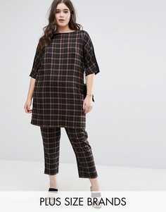 Комбинируемые брюки в клетку Elvi - Мульти