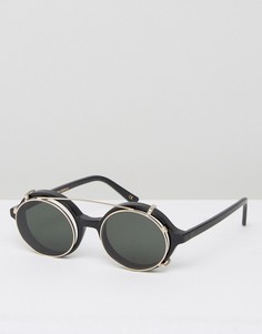Круглые солнцезащитные очки в черной оправе Han Kjobenhavn - Черный