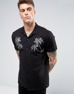 Рубашка с вышивкой в восточном стиле Brooklyn Supply Co - Черный