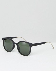 Солнцезащитные очки с металлической отделкой дужек Pieces Melli - Черный