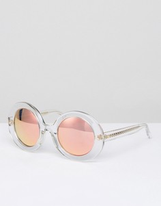 Круглые солнцезащитные очки в прозрачной оправе с персиковыми стеклами Matthew Williamson - Прозрачный