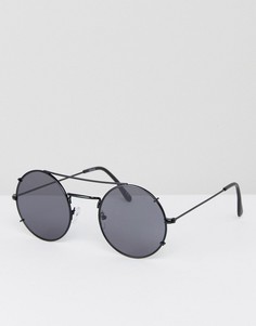 Круглые солнцезащитные очки с плоскими стеклами ASOS - Серый