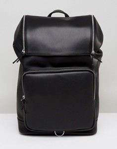 Рюкзак из искусственной кожи с массивной молнией ASOS - Черный