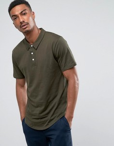 Трикотажная футболка-поло с закругленным низом Troy - Зеленый