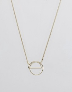 Длинное ожерелье с подвеской-кольцом Pieces - Золотой