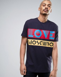 Oversize-футболка с логотипом Love Moschino - Темно-синий