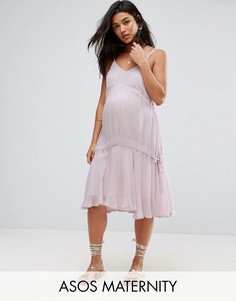 Выбеленный сарафан миди ASOS Maternity - Фиолетовый