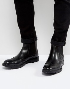 Черные кожаные ботинки на шнуровке Base London - Черный