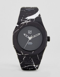 Черные часы с мраморным принтом D1 Milano - Черный