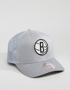 Кепка Mitchell & Ness 110 Flexfit Brooklyn Nets - Серый