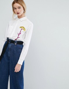 Рубашка с цветочной отделкой Sportmax Code - Белый
