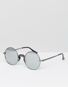 Круглые солнцезащитные очки с серебристыми стеклами Jeeper Peepers - Черный