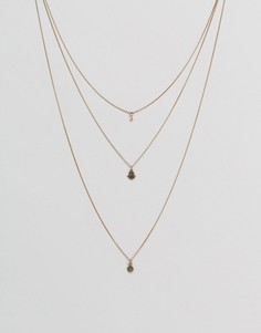Ярусное ожерелье с подвесками хамса ASOS - Золотой