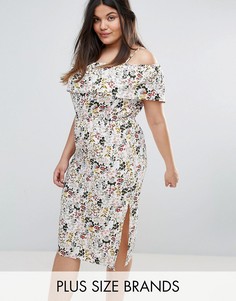 Платье миди с открытыми плечами Rage Plus - Мульти