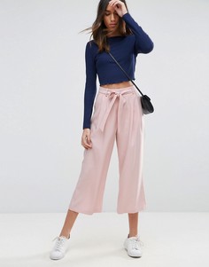 Креповые кюлоты с завязкой на талии ASOS Tailored - Розовый