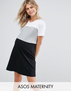 Платье мини в стиле колор блок ASOS Maternity - Мульти