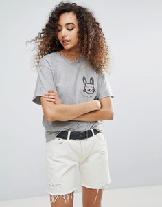 Oversize-футболка с принтом New Love Club - Серый