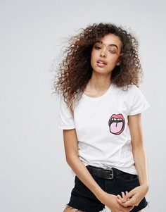 Свободная футболка New Love Club Skate Mouth - Белый