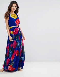 Платье макси с розами Louche Electra - Синий