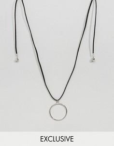 Ожерелье в несколько оборотов с кольцом Reclaimed Vintage Inspired - Черный