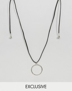 Ожерелье в несколько оборотов с кольцом Reclaimed Vintage Inspired - Черный