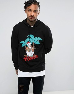 Худи с новогодним принтом ASOS - Черный