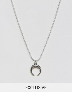 Ожерелье с подвеской в форме рога Reclaimed Vintage Inspired - Серебряный