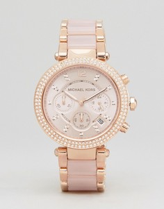 Наручные часы-хронограф цвета розового золота Michael Kors MK5896 - Золотой