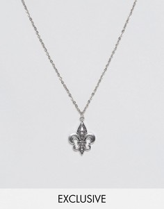 Ожерелье с подвеской флер-де-лис Reclaimed Vintage Inspired - Серебряный
