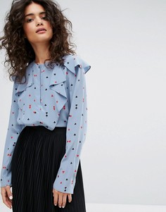 Шелковая блузка с принтом Sonia By Sonia Rykiel - Мульти