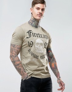 Футболка с принтом Firetrap - Светло-серый