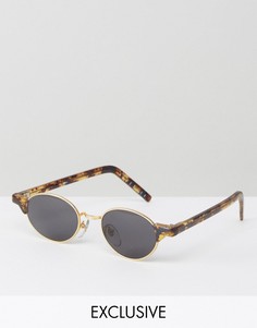Круглые солнцезащитные очки в черепаховой оправе Reclaimed Vintage - Коричневый
