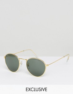 Круглые солнцезащитные очки Reclaimed Vintage Inspired - Золотой