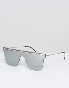 Серебристые солнцезащитные очки с прямым верхом Spitfire NY2K - Серебряный