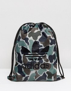 Спортивный рюкзак с камуфляжным принтом adidas Originals - Зеленый
