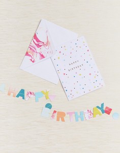 Поздравительная открытка на день рождения с гирляндой Meri Meri - Мульти