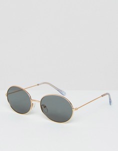 Солнцезащитные очки в золотистой оправе в стиле 90-х ASOS - Серебряный