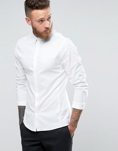 Строгая оксфордская рубашка узкого кроя Hoxton Shirt Company - Белый