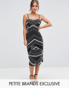 Платье-футляр с лифом в стиле корсета и отделкой Maya Petite - Черный