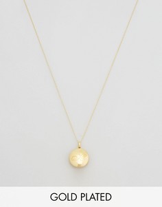 Ожерелье из 14-каратного золота с буквой Н на медальоне Carrie Elizabeth - Золотой