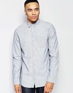 Бледно-голубая льняная рубашка классического кроя New Look - Синий