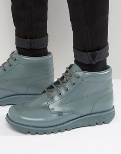Кожаные высокие ботинки со шнуровкой Kickers Kick - Зеленый