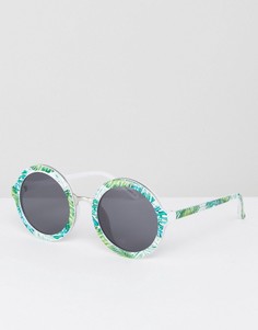 Круглые солнцезащитные очки с принтом пальм Skinnydip - Мульти