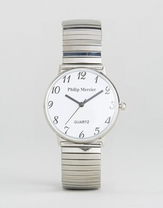 Серебристые наручные часы с белым циферблатом Philip Mercier - Золотой