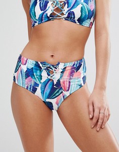 Плавки бикини со шнуровкой и пальмовым принтом Missguided - Мульти