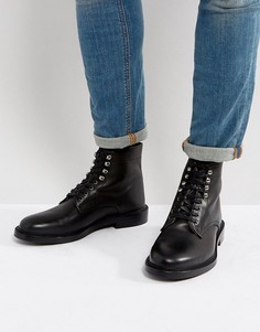 Кожаные ботинки на шнуровке Walk London Darcy - Черный