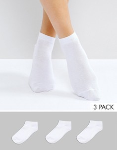 3 пары белых спортивных носков ASOS - Белый